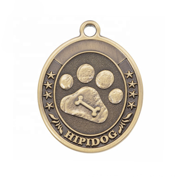 custom 3D cute brass embosser dog id tag